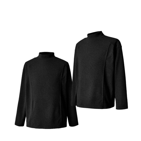 BLCHUNen Mens Turtle Neck Shirts Long Sleeve Basic Solid Color Base Layer Loose Pullover Casual Loungewear Sweatshirts