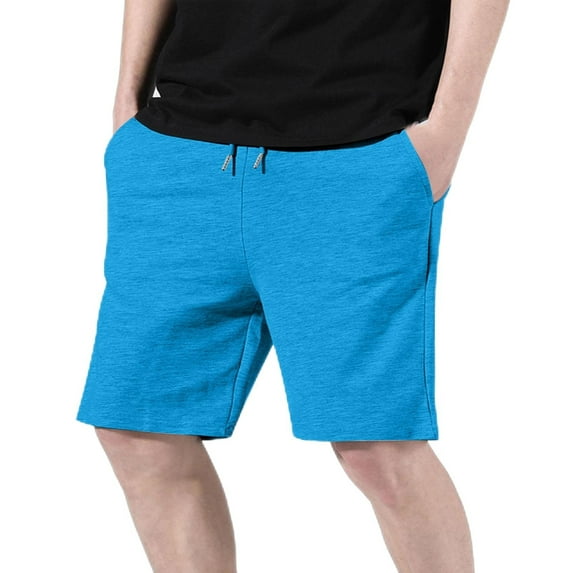 BLCHUNen Mens Workout Shorts Casual Drawstring Elastic Waist Lightweight Breathable Summer Shorts with Pockets