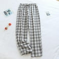 thumbnail image 1 of BLCHUNen Pajama Pants for Men Cotton Plaid Print Drawstring Elastic Waist Daily Home Sleeping Outdoor Casual Pants, 1 of 3