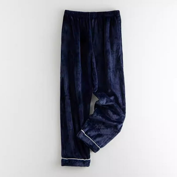 BLCHUNen Pajama Pants for Men Fleece Lined Elastic Waist Daily Home Cleaning Casual Sleeping Pants with Pockets