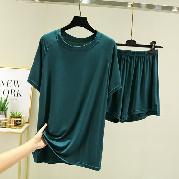 BLCHUNen Pajamas Sets for Women Pullover Camisole Tops and Shorts Satin Silk 2 Piece Outfits Lightweight Loungewear Suits