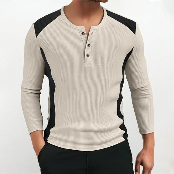 BLCHUNen Plus Size Long Sleeve Shirts For Men Pullover Hoodless Breathable Workout Sports Gym Active Elastic Casual Tops
