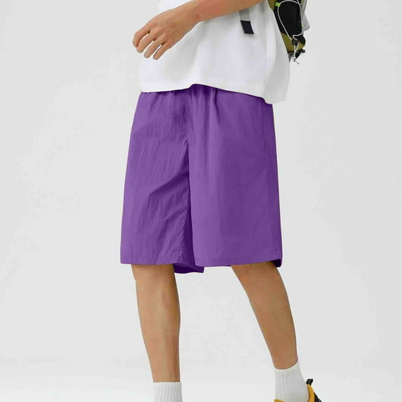 BLCHUNen Plus Size Mens Gym Shorts with Zipper Pockets Drawstring Breathable Hiking Camping Running Shorts,M-5xl