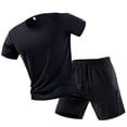 thumbnail image 1 of BLCHUNen Plus Size Workout Sets for Men Summer Crew Neck Gym Tops Athletic Shorts Stretchy Tracksuit Sets Clothing,L,Gray, 1 of 5