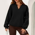 thumbnail image 1 of BLCHUNen Plus size Sweatshirts V Neck Pullover Side Split Loose Comfy Casual Fall Blouses Workout Sports Long Sleeve Tops, 1 of 4
