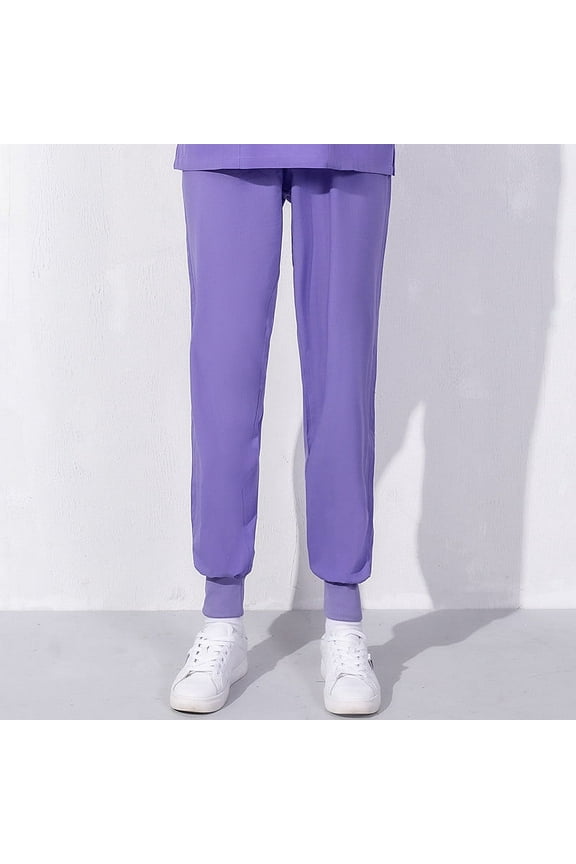 Scrub Pants for Women Uniform Lightweight Casual Jogger Elastic Waist Clinic Dress Work Pants