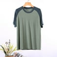 thumbnail image 1 of BLCHUNen Short Sleeve Shirts for Men Casual Lightweight Loose Crew Neck Pullover Summer Home Sleep Loungewear Pajamas, 1 of 3