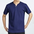 thumbnail image 1 of BLCHUNen Short Sleeve Shirts for Men Cotton Lightweight V Neck Pullover Casual Loose Breathable Summer Tops, 1 of 3