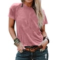 thumbnail image 1 of BLCHUNen Short Sleeve Tops for Women Casual Crew Neck Pullover Lightweight Stretch Comfy Summer Workout Tops, 1 of 6