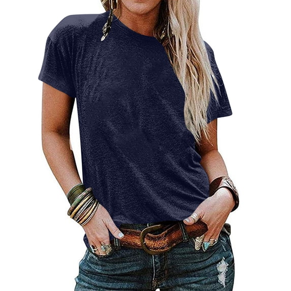 BLCHUNen Short Sleeve Tops for Women Casual Lightweight Crew Neck Pullover Breathable Summer Workout Tops