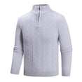 thumbnail image 1 of BLCHUNen Sweaters for Men Cable Knitted Turtle Neck 1/4 Zip Pullover Casual Fall Workout Leisure Long Sleeve Tops, 1 of 4