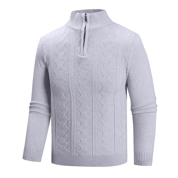 BLCHUNen Sweaters for Men Cable Knitted Turtle Neck 1/4 Zip Pullover Casual Fall Workout Leisure Long Sleeve Tops