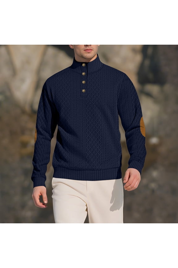 Sweaters for Men Turtle Neck Cable Knit Pullover Slim Fitted Casual Workout Leisure Fall Log Sleeve Tops