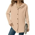 thumbnail image 1 of BLCHUNen Sweaters for Women Ribbed Knitted Hooded Button down Long Sleeve Casual Fashion Fall Going out Tops, 1 of 7