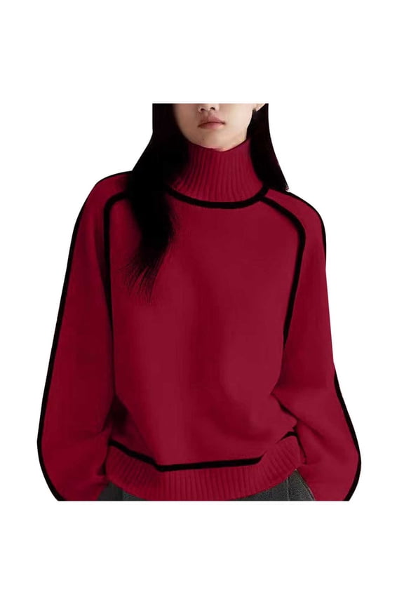 Sweaters for Women Turtle Neck Knitwear Pullover Long Sleeve Loose Workout Warm Fall Winter Tops