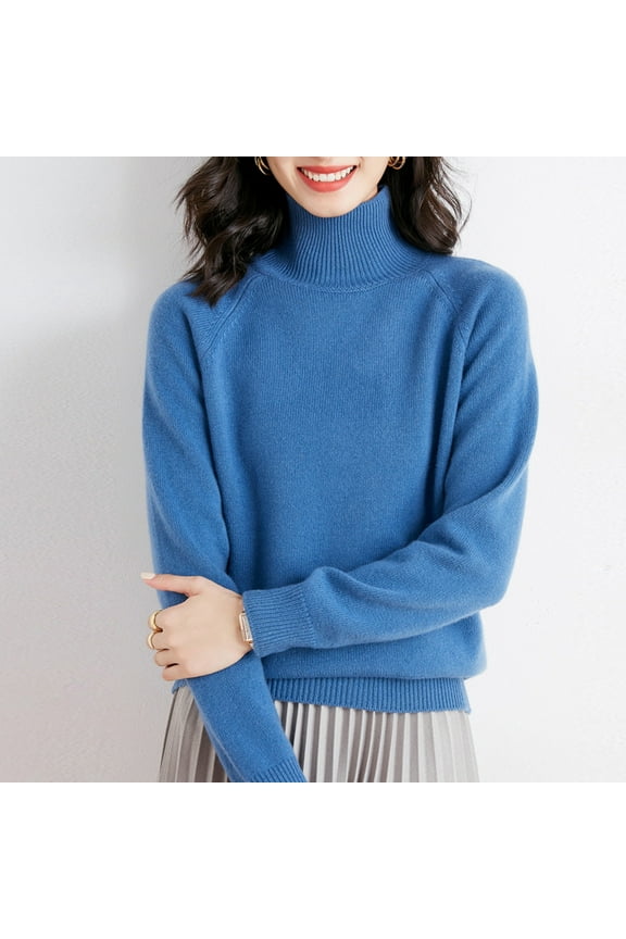 Sweaters for Women Turtle Neck Ribbed Knit Pullover Lightweight Fall Winter Warm Casual Long Sleeve Tops