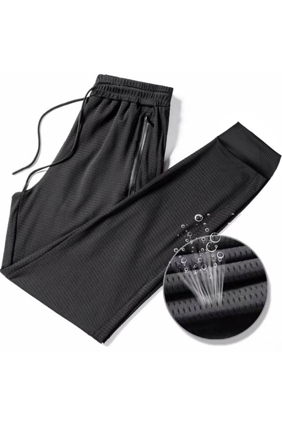 Mens Gym Pants Lightweight Stretch Drawstring Quick Drying Athletic Pants with Pockets
