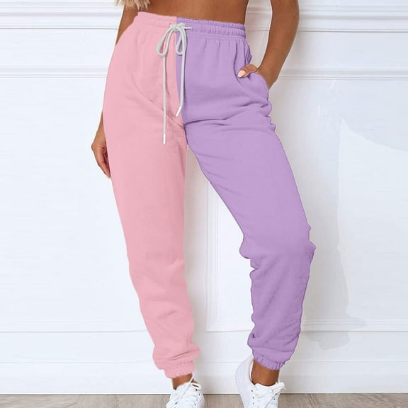 BLCHUNen Sweatpants for Women Drawstring Elastic Waist Casual Lightweight Sports Running Workout Pants with Pockets