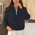 thumbnail image 1 of BLCHUNen Sweatshirts Jackets for Women 1/4 Zip Turndown Collar Pullover Casual Workout Gym Sports Fall Long Sleeve Tops, 1 of 6