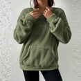 thumbnail image 1 of BLCHUNen Sweatshirts for Women Fleece Plush Fuzzy Long Sleeve Casual Crew Neck Pullover Winter Warm Tops with Pockets, 1 of 8