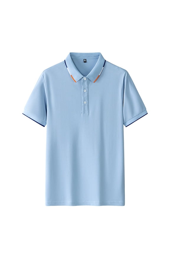 T Shirt for Men M-4xl Button Short Sleeve Turn Down Collar Fitted Summer Casual Work Wear Tee Shirts