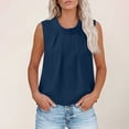 thumbnail image 1 of BLCHUNen Tank Tops for Women Cotton Linen Casual Lightweight Sleeveless Pullover Chest Pleated Summer Beach Tops, 1 of 8