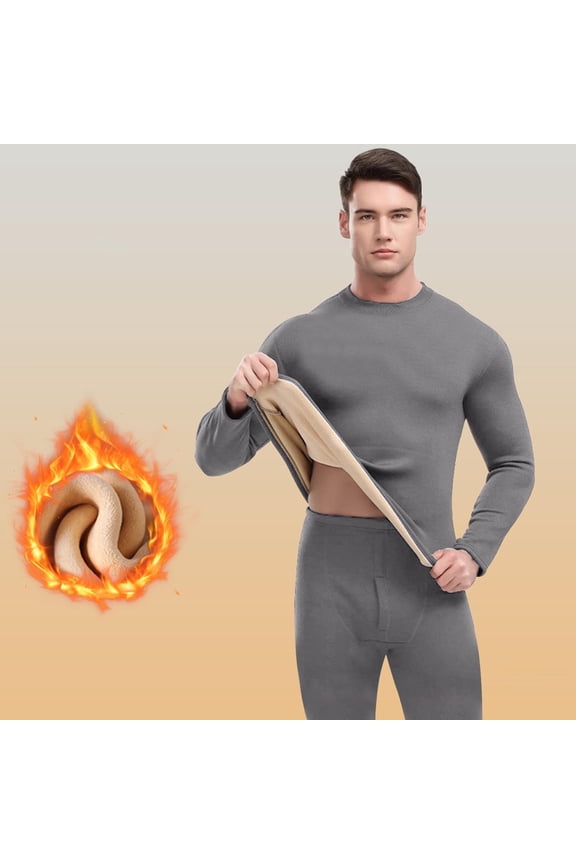 Thermal Underwear for Men Long John Set, Lightweight yet Warm Cotton Undergarment, Elastic Waistband for Comfort(L-4xl)