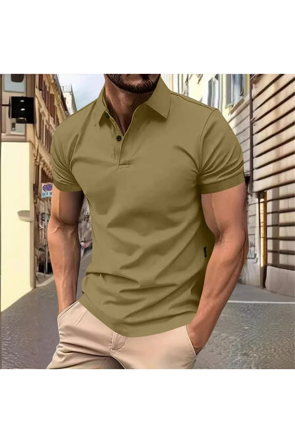 Tops for Men Casual Pullover Trundown Collar Lightweight Breathable Workout Sports Active Athletic Summer Shirts