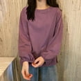thumbnail image 1 of BLCHUNen Tops for Women Long Sleeve Lightweight Loose Crew Neck Pullover Casual Workout Gym Sports Fall Blouses, 1 of 3