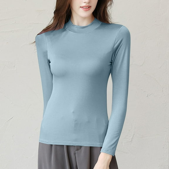 BLCHUNen Tops for Women Long Sleeve Trendy Pullover Slim Fitted Stretch Sports Active Gym Casual Fall Blouses with Chest Cushion