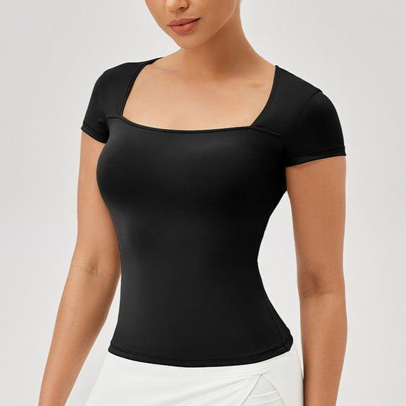 BLCHUNen Tops for Women Pullover Slim Fitted Breathable Lightweight Stretch Casual Workout Active Sports Athletic Yoga Tank Tops