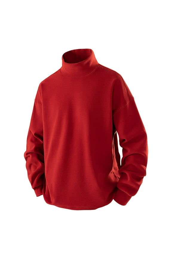 Turtleneck Shirts for Men Long Sleeve Pullover Breathable Lightweight Stretch Workout Sports Casual Trendy Fall Tops