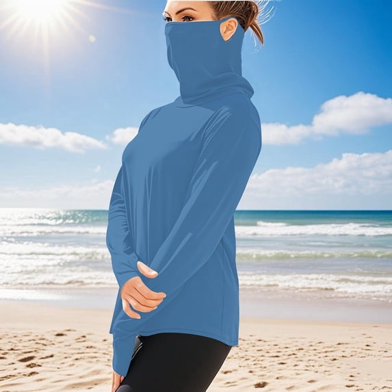 BLCHUNen Unisex Summer Sun Protection Shirts Long Sleeve Plus Size Breathable Quick Drying Going out Active Athletic Trendy Tops