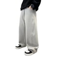 thumbnail image 1 of BLCHUNen Wide Leg Sweatpants for Boys Drawstring Casual Loose Comfy Cotton Sweatpants Kids Running Trousers,Gray, 1 of 9