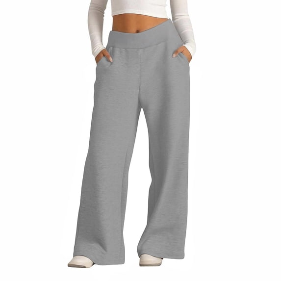BLCHUNen Wide Leg Sweatpants for Women High Waist Baggy Pants with Pockets Drawstring Lounge Sports Athletic Pants
