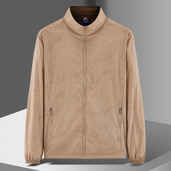 BLCHUNen Windbreaker Jackets for Men Zipper Cardigan Hoodless Plus Size Quick Drying Workout Active Sports Gym Casual Coat