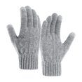 thumbnail image 1 of BLCHUNen Winter Gloves Men Knitted Warm Touchscreen Gloves Casual Full Finger Shorts Cuff Texture Gloves,Onesize,Gray, 1 of 7