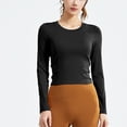thumbnail image 1 of BLCHUNen Women's Yoga Clothes Long Sleeve Slim Fitted Pullover Crew Neck Breathable Casual Sports Active Gym Athletic Trendy Tops, 1 of 5