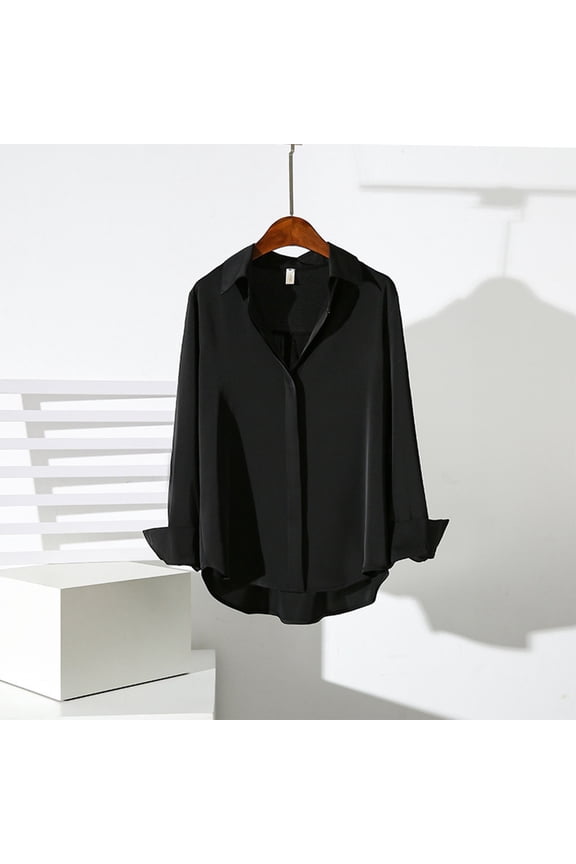 Womens Blouses Lapel Button down Sirts Cardigan Fall Trendy Tops Breathable Sports Casual Long Sleeve Shirts for Women