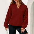 thumbnail image 1 of BLCHUNen Womens Blouses Ribbed Knitted Long Sleeve Slim Fitted Stretch Pullover Crew Neck Casual Fashion Fall Tops, 1 of 4