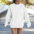 thumbnail image 1 of BLCHUNen Womens Crew Neck Sweatshirts Loose Pullover Fall Tops with Pocket Casual Workout Sports Long Sleeve Tops, 1 of 4