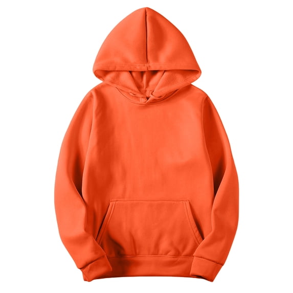 BLCHUNen Womens Hoodies Drawstring Long Sleeve Pullover Sweatshirt Lightweight Workout Sports Hoodies with Pocket,Orange,XL