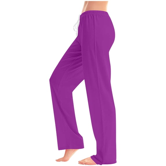 BLCHUNen Womens Pajamas Casual Lightweight Drawstring Elastic Waist Comfy Breathable Fall Loungewear Trousers