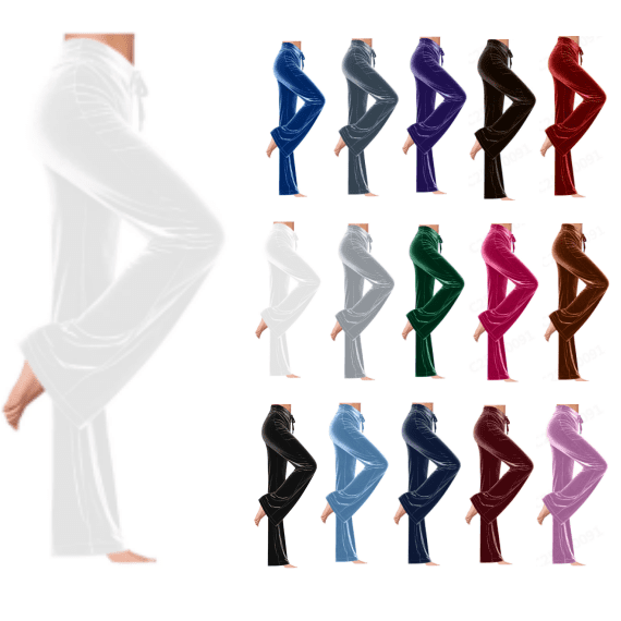 BLCHUNen Womens Pants Casual Wide Leg Velour Plush Drawstring Loose Breathable Homewear Sleep Lounge Pajamas Fall Trousers