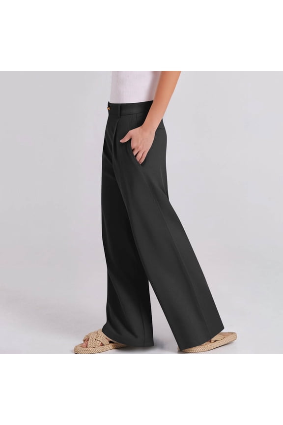 Womens Pants Elastic Waist Casual Lightweight Nursing Clinic Solid Color Work Pants with Pocket