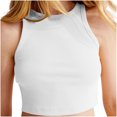 thumbnail image 1 of BLCHUNen Womens Tops Pullover Sleeveless Crew Neck Stretch Lightweight Workout Sports Active Gym Athletic Yoga Trendy Cropped Tops, 1 of 6