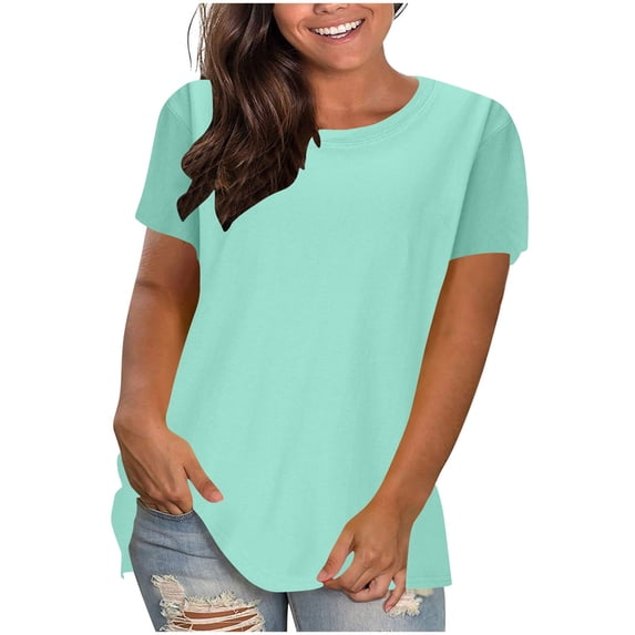 BLCHUNen Womens Workout Tops Short Sleeve Casual Lightweight Loose Breathable Crew Neck Pullover Summer Tops