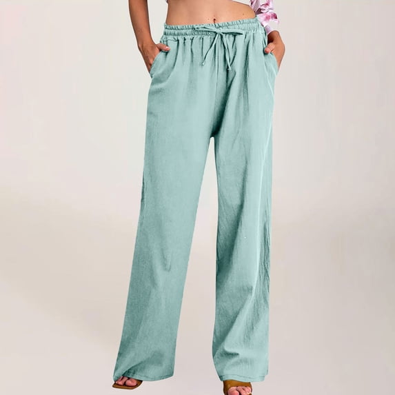 BLCHUNen Work Pants for Women Elastic Waist Casual Lightweight Comfy Office Business Dress Pants with Pockets