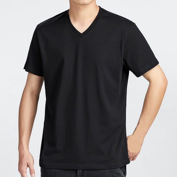 BLCHUNen Workout Tops for Men Short Sleeve Lightweight V Neck Pullover Loose Breathable Summer Sports Athletic Shirts