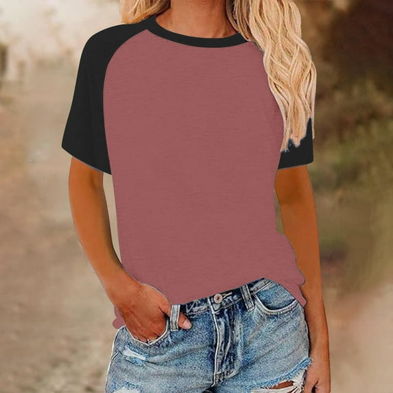 BLCHUNen Workout Tops for Women Casual Short Sleeve Crew Neck Pullover Lightweight Breathable Summer Tops